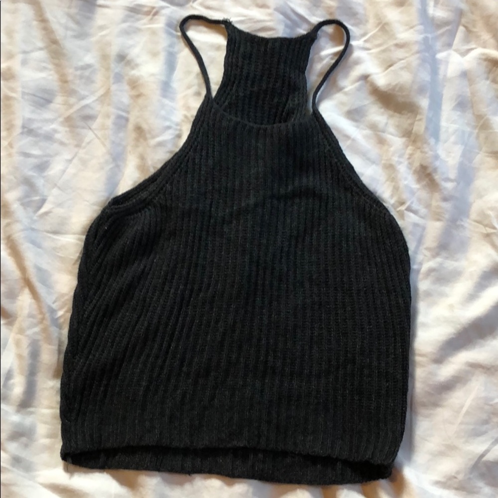 Brandy Melville Soft Knit Tank Dark Grey